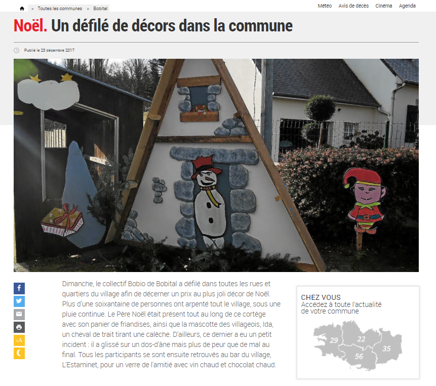 Décoration du village Télégramme 23 décembre 2017