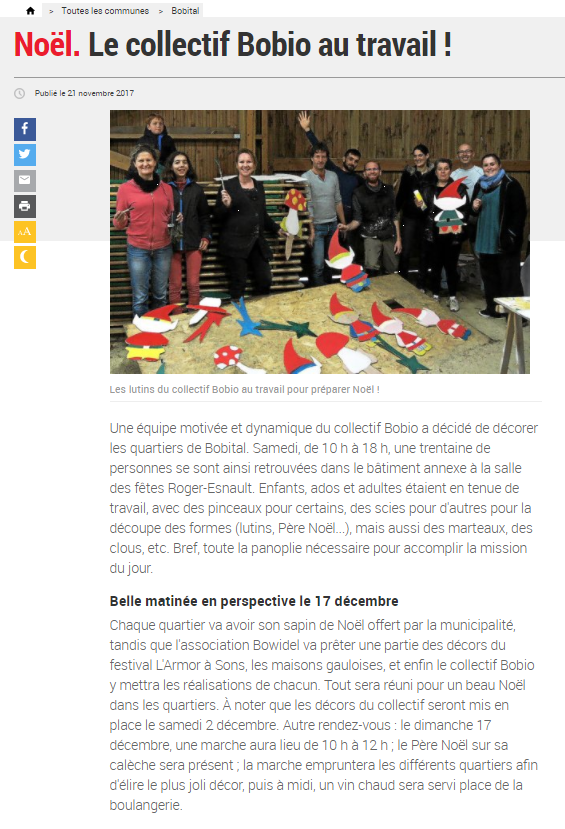 Décoration du village Télégramme 23 novembre 2017