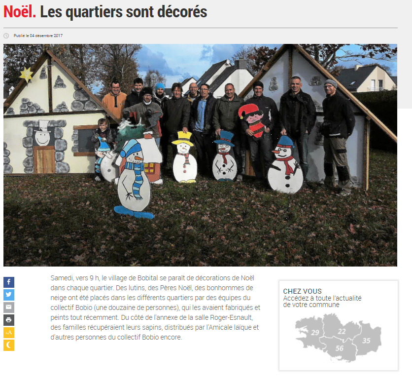 Décoration du village Télégramme 4 décembre 2017