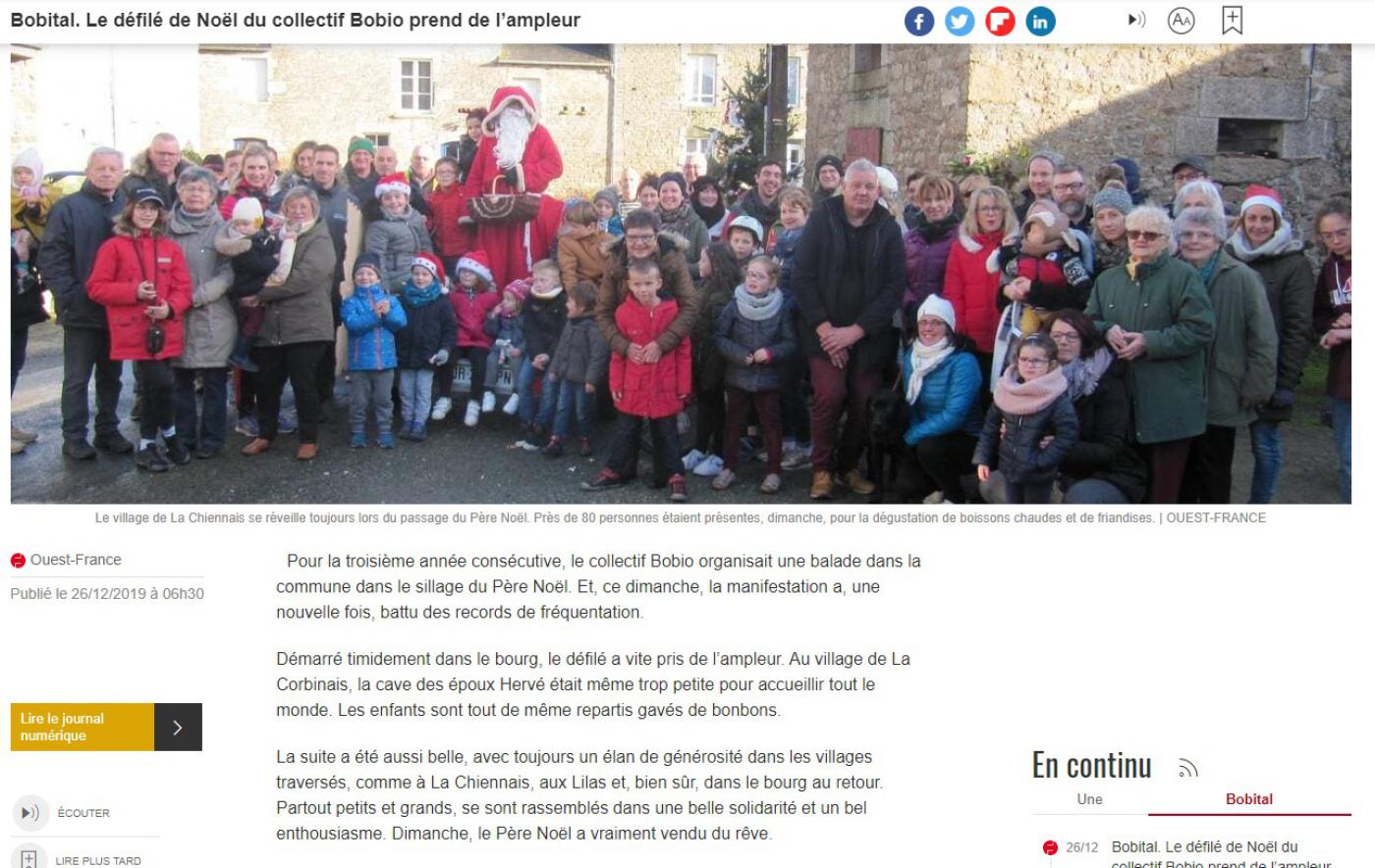 Bobital. 22 déc 2019 Le défilé de Noël du collectif Bobio prend de l’ampleur