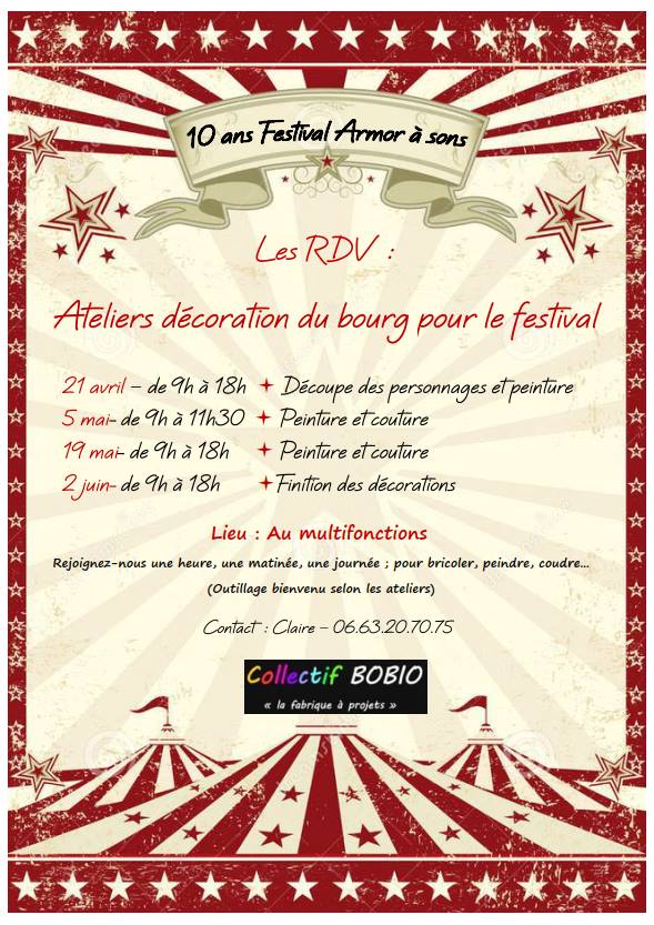 Ateliers décoration du bourg pour le festival